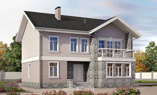170-008-П Проект двухэтажного дома, современный загородный дом из блока Моршанск | Проекты домов от House Expert