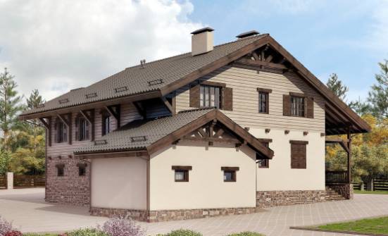 255-002-П Проект двухэтажного дома с мансардой, гараж, классический загородный дом из твинблока Тамбов | Проекты домов от House Expert