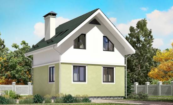 070-001-П Проект двухэтажного дома с мансардным этажом, маленький загородный дом из газосиликатных блоков Тамбов | Проекты домов от House Expert