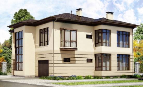 300-006-П Проект двухэтажного дома, гараж, современный домик из кирпича Моршанск | Проекты домов от House Expert