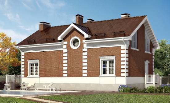 160-009-П Проект двухэтажного дома с мансардой, небольшой дом из блока Моршанск | Проекты домов от House Expert