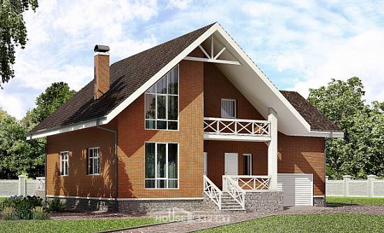 215-001-П Проект двухэтажного дома мансардой, гараж, просторный коттедж из газосиликатных блоков Моршанск | Проекты домов от House Expert