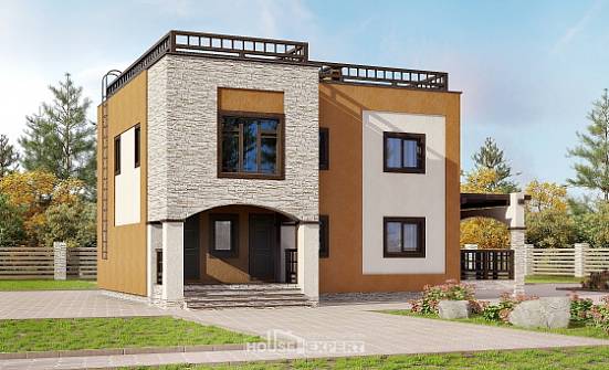 150-010-Л Проект двухэтажного дома, компактный загородный дом из кирпича Моршанск | Проекты домов от House Expert