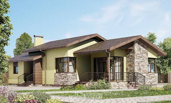 130-007-Л Проект одноэтажного дома, бюджетный загородный дом из газобетона Тамбов | Проекты домов от House Expert