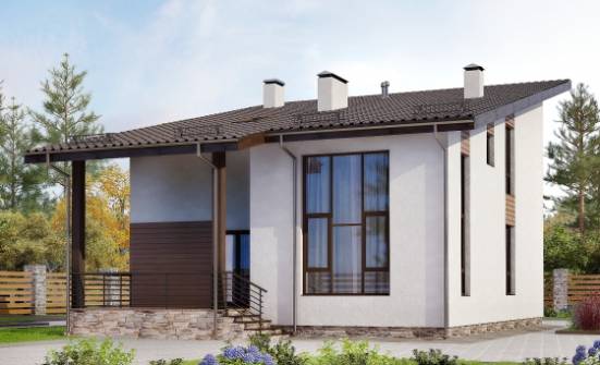 140-005-П Проект двухэтажного дома мансардой, красивый домик из теплоблока Моршанск | Проекты домов от House Expert