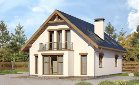 155-012-П Проект двухэтажного дома мансардой, красивый дом из арболита Моршанск | Проекты домов от House Expert