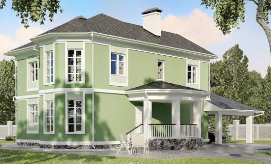 170-001-Л Проект двухэтажного дома, гараж, бюджетный коттедж из керамзитобетонных блоков Тамбов | Проекты домов от House Expert