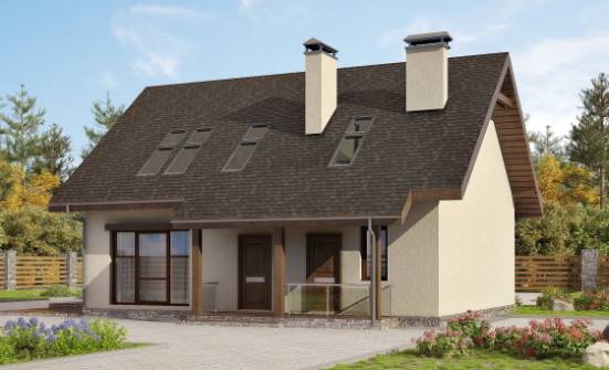 155-012-Л Проект двухэтажного дома мансардой, красивый загородный дом из пеноблока Моршанск | Проекты домов от House Expert