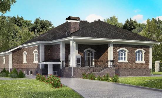 490-001-П Проект трехэтажного дома с мансардным этажом и гаражом, уютный коттедж из кирпича Мичуринск | Проекты домов от House Expert