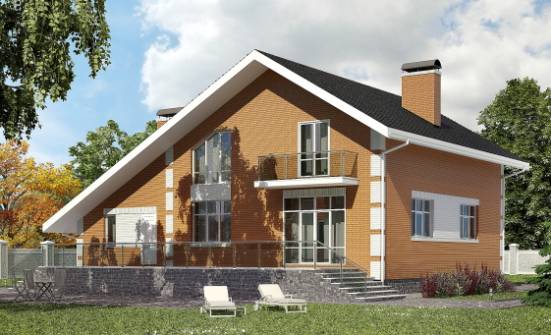 190-006-П Проект двухэтажного дома с мансардой и гаражом, классический коттедж из керамзитобетонных блоков Моршанск | Проекты домов от House Expert
