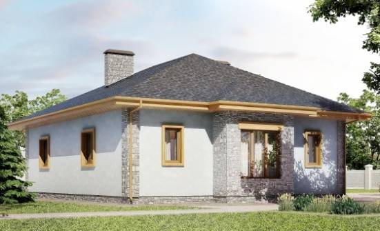 130-006-П Проект одноэтажного дома, гараж, бюджетный домик из арболита Моршанск | Проекты одноэтажных домов от House Expert