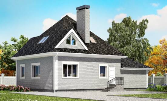 135-001-Л Проект двухэтажного дома с мансардным этажом, гараж, красивый дом из кирпича Моршанск | Проекты домов от House Expert