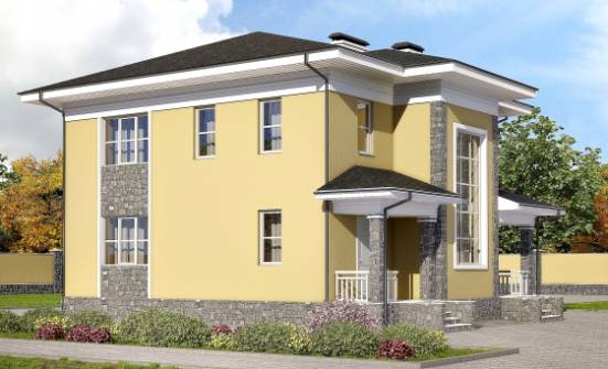 155-011-Л Проект двухэтажного дома, компактный коттедж из арболита Тамбов | Проекты домов от House Expert