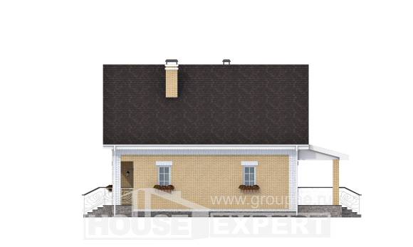 130-004-П Проект двухэтажного дома с мансардой, бюджетный дом из пеноблока, Мичуринск