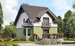 120-003-П Проект двухэтажного дома с мансардой, бюджетный дом из арболита, Мичуринск