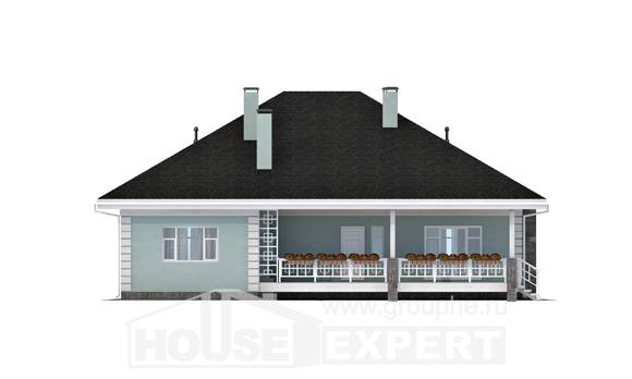 135-003-Л Проект одноэтажного дома, доступный дом из теплоблока, Тамбов