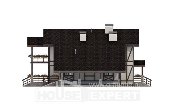 250-002-Л Проект двухэтажного дома мансардой и гаражом, красивый домик из кирпича Тамбов, House Expert