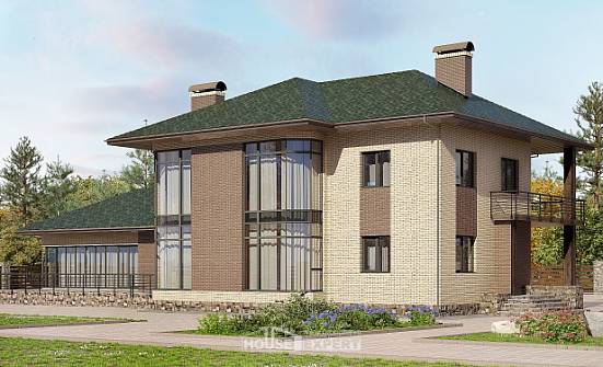 305-003-П Проект двухэтажного дома, большой коттедж из газобетона Мичуринск | Проекты домов от House Expert