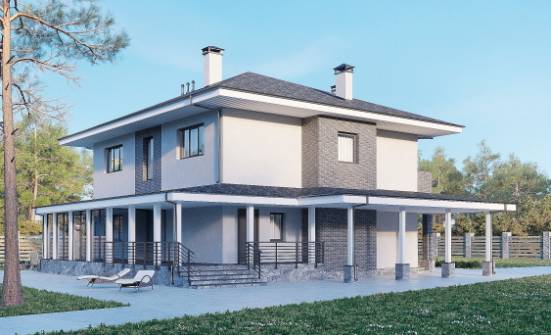 250-004-Л Проект двухэтажного дома, огромный загородный дом из блока Мичуринск | Проекты домов от House Expert