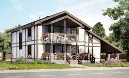 250-002-Л Проект двухэтажного дома с мансардой и гаражом, средний домик из кирпича Моршанск, House Expert