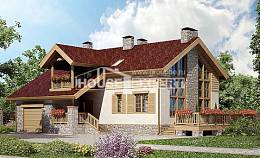 165-002-П Проект двухэтажного дома с мансардным этажом, гараж, уютный дом из поризованных блоков Тамбов, House Expert