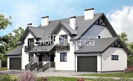 290-003-П Проект двухэтажного дома с мансардой, большой домик из газосиликатных блоков Тамбов, House Expert
