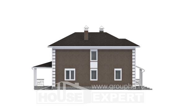 185-002-П Проект двухэтажного дома, классический домик из арболита Тамбов, House Expert