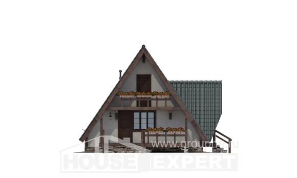 070-003-П Проект двухэтажного дома с мансардным этажом, крохотный загородный дом из бревен, Моршанск