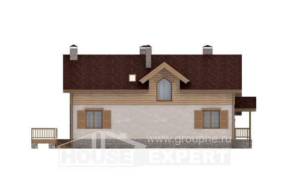 165-002-П Проект двухэтажного дома мансардный этаж, гараж, бюджетный загородный дом из поризованных блоков Моршанск, House Expert