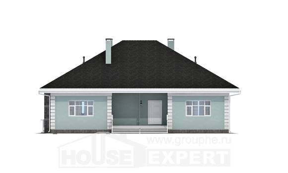 135-003-Л Проект одноэтажного дома, бюджетный домик из теплоблока, Тамбов