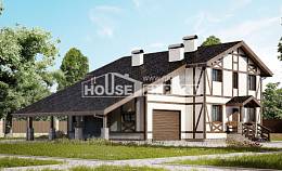 250-002-Л Проект двухэтажного дома мансардный этаж и гаражом, просторный коттедж из кирпича Мичуринск, House Expert