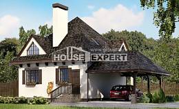 110-002-Л Проект двухэтажного дома мансардой и гаражом, бюджетный коттедж из теплоблока Моршанск, House Expert