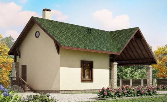 060-001-Л Проект двухэтажного дома мансардой, гараж, простой коттедж из теплоблока Тамбов | Проекты домов от House Expert