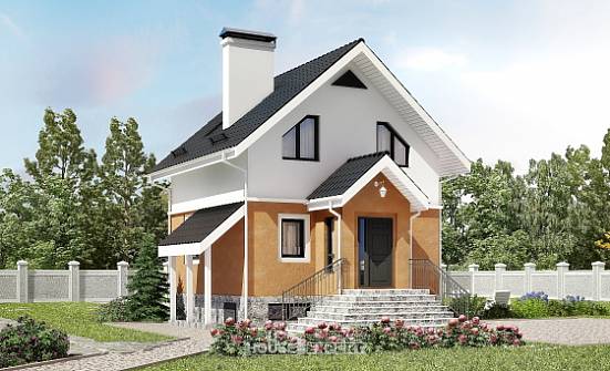 100-005-Л Проект трехэтажного дома с мансардой, бюджетный дом из блока Мичуринск | Проекты домов от House Expert