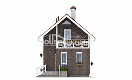 045-001-Л Проект двухэтажного дома мансардой, миниатюрный загородный дом из газобетона Моршанск, House Expert