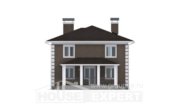 185-002-П Проект двухэтажного дома, бюджетный коттедж из твинблока Моршанск, House Expert