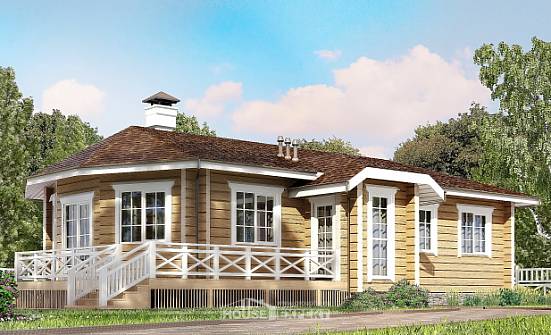 095-001-Л Проект одноэтажного дома, скромный домик из бревен, Моршанск