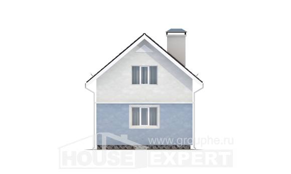 095-002-П Проект двухэтажного дома мансардный этаж, скромный загородный дом из блока, Моршанск