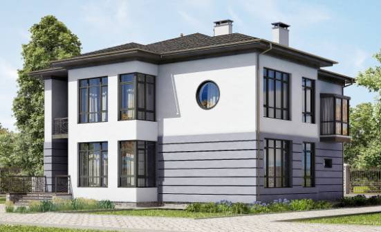 300-006-Л Проект двухэтажного дома и гаражом, классический коттедж из кирпича, Мичуринск