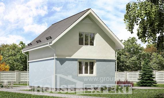 095-002-П Проект двухэтажного дома с мансардным этажом, современный домик из твинблока, Моршанск