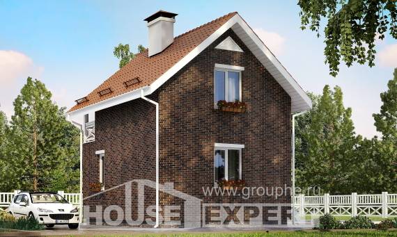 045-001-Л Проект двухэтажного дома с мансардой, современный домик из керамзитобетонных блоков Мичуринск, House Expert