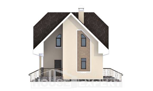 125-001-Л Проект двухэтажного дома мансардой, красивый загородный дом из арболита Мичуринск, House Expert
