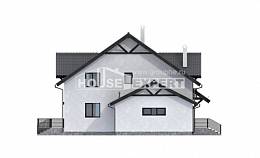 290-003-П Проект двухэтажного дома с мансардой, огромный коттедж из арболита Моршанск, House Expert