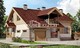 165-002-П Проект двухэтажного дома с мансардным этажом и гаражом, уютный дом из блока Моршанск, House Expert