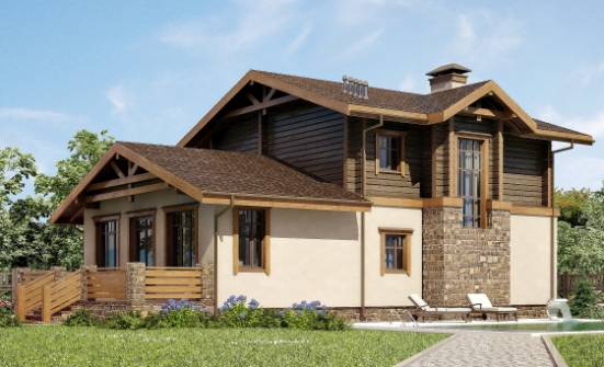 170-004-П Проект двухэтажного дома с мансардой, гараж, красивый коттедж из пеноблока из дерева, Моршанск