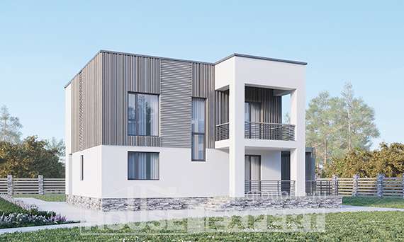 150-017-П Проект двухэтажного дома, уютный загородный дом из газосиликатных блоков, Моршанск