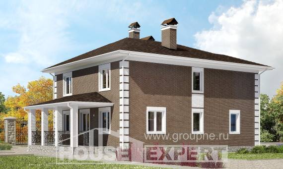 185-002-П Проект двухэтажного дома, небольшой коттедж из блока Мичуринск, House Expert