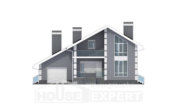 190-006-Л Проект двухэтажного дома мансардой, гараж, красивый домик из газобетона Мичуринск, House Expert