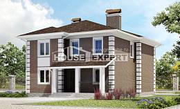 185-002-П Проект двухэтажного дома, экономичный дом из теплоблока Моршанск, House Expert