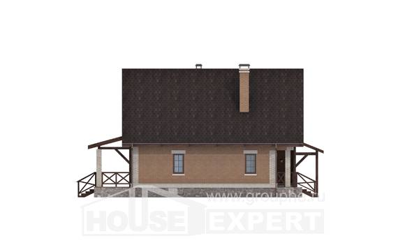 160-011-Л Проект двухэтажного дома мансардный этаж, недорогой домик из теплоблока, Тамбов